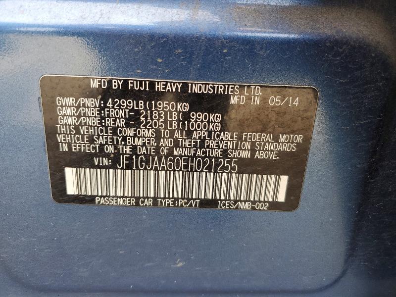 Продаж на аукціоні авто 2014 Subaru Impreza, vin: JF1GJAA60EH021255, номер лоту: 49073096