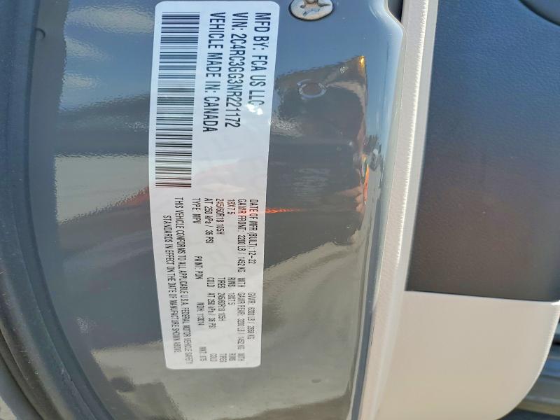 50942426 :رقم المزاد ، 2C4RC3GG3NR221172 vin ، 2022 Chrysler Pacifica مزاد بيع