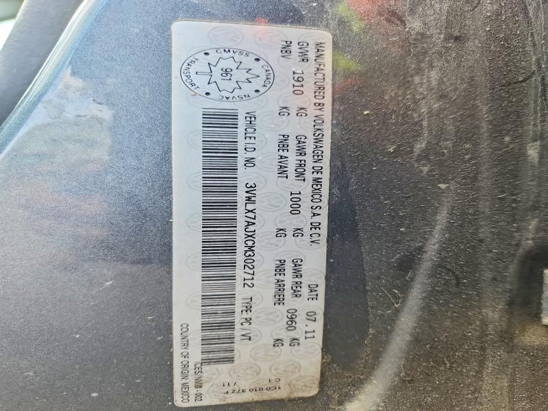 Aukcja sprzedaży 2012 Volkswagen Jetta, vin: 3VWLX7AJXCM302712, numer aukcji: 48559906