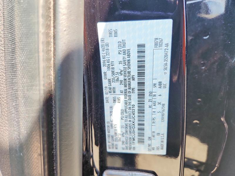 Aukcja sprzedaży 2019 Ford Escape, vin: 1FMCU0HDXKUC45310, numer aukcji: 49663586