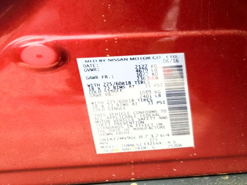 Auction sale of the 2016 Nissan Rogue, vin: 5N1AT2MV9GC873764, lot number: 51345866