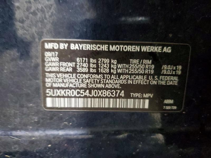 Aukcja sprzedaży 2018 Bmw X5, vin: 5UXKR0C54J0X86374, numer aukcji: 49170386