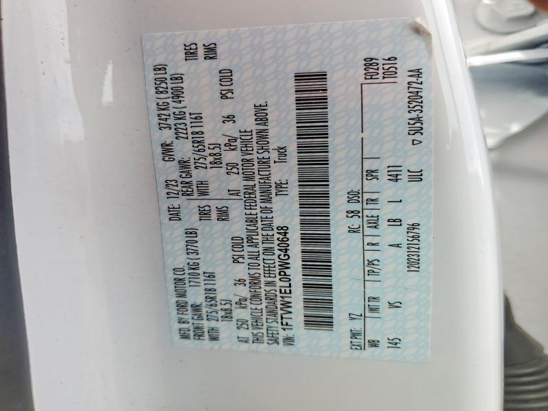 Aukcja sprzedaży 2023 Ford F150, vin: 1FTVW1EL0PWG40648, numer aukcji: 50112176