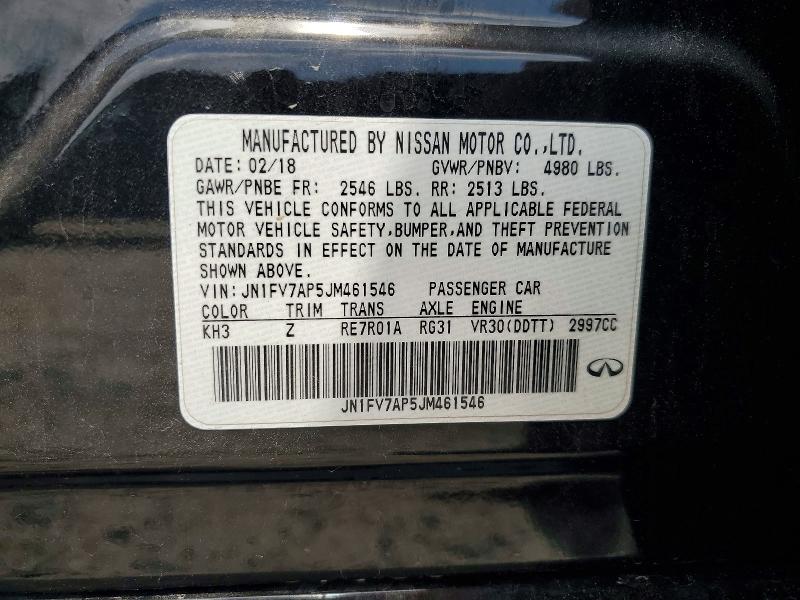 Продажа на аукционе авто 2018 Infiniti Q50, vin: JN1FV7AP5JM461546, номер лота: 50496856