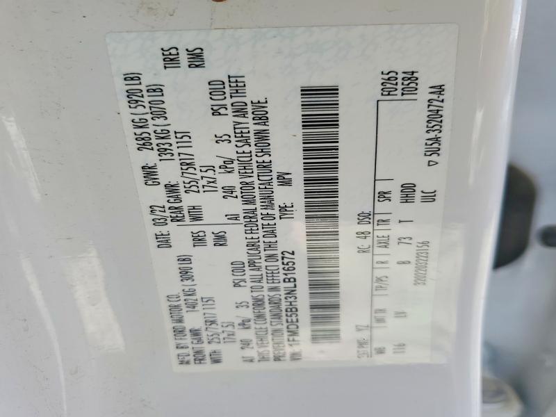 2022 Ford Bronco მანქანა იყიდება აუქციონზე, vin: 1FMDE5BH3NLB16572, აუქციონის ნომერი: 48870366