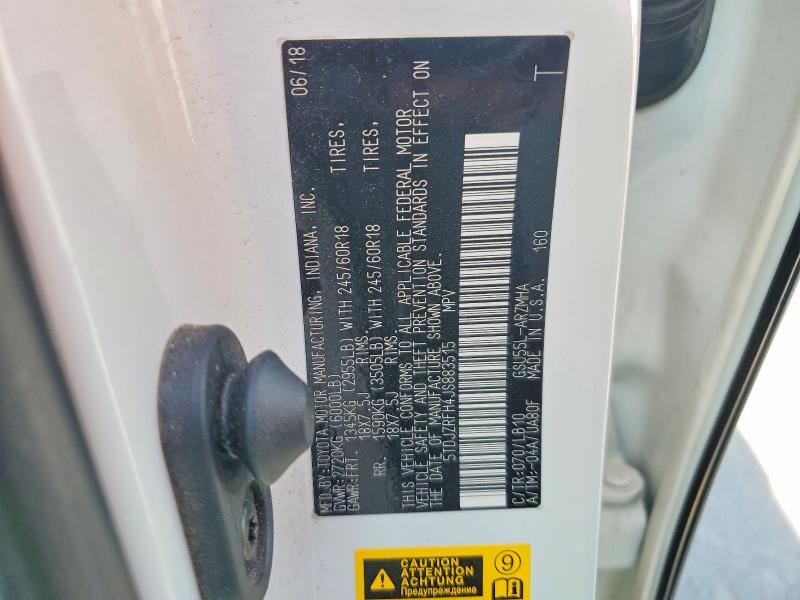 Продажа на аукционе авто 2018 Toyota Highlander, vin: 5TDJZRFH4JS883515, номер лота: 49021686