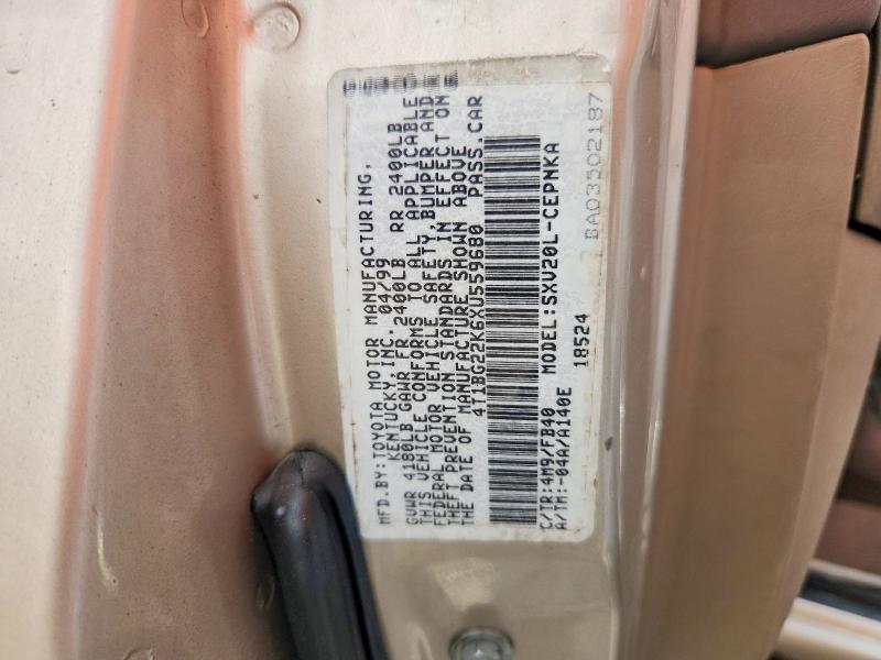 50830766 :رقم المزاد ، 4T1BG22K6XU559680 vin ، 1999 Toyota Camry مزاد بيع