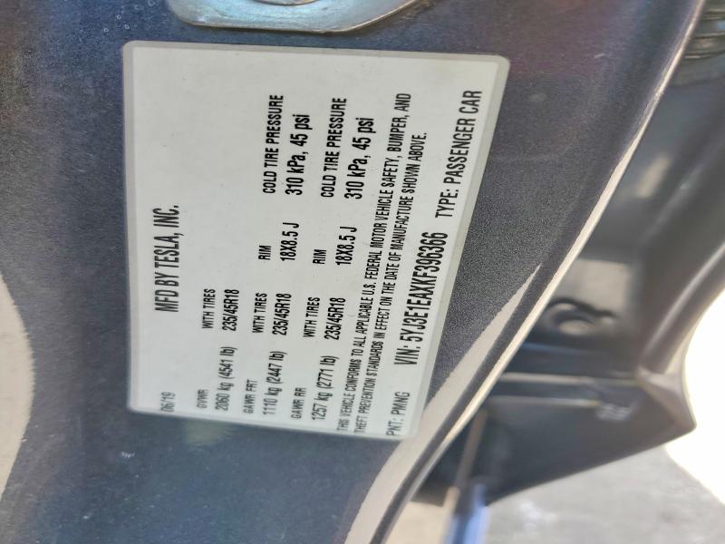 Aukcja sprzedaży 2019 Tesla Model 3, vin: 5YJ3E1EAXKF396366, numer aukcji: 48934736