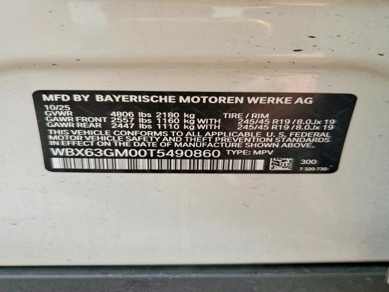 49125486 :رقم المزاد ، WBX63GM00T5490860 vin ، 2026 Bmw X2 مزاد بيع