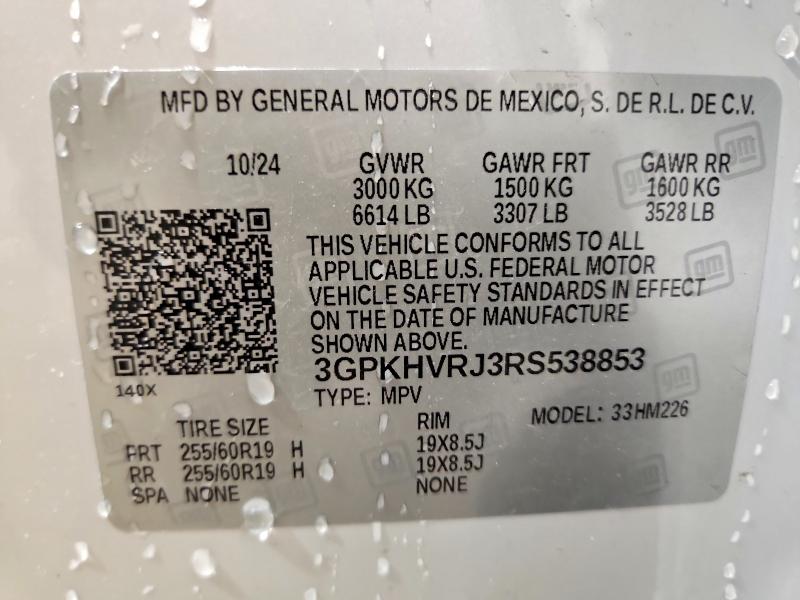 48134966 :رقم المزاد ، 3GPKHVRJ3RS538853 vin ، 2024 Honda Prologue مزاد بيع
