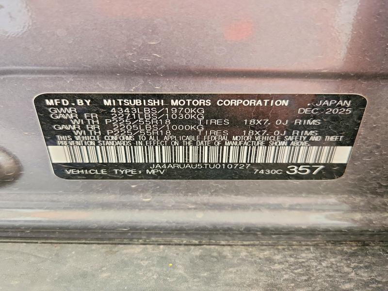 Продаж на аукціоні авто 2026 Mitsubishi Outlander Sport, vin: JA4ARUAU5TU010727, номер лоту: 50808346