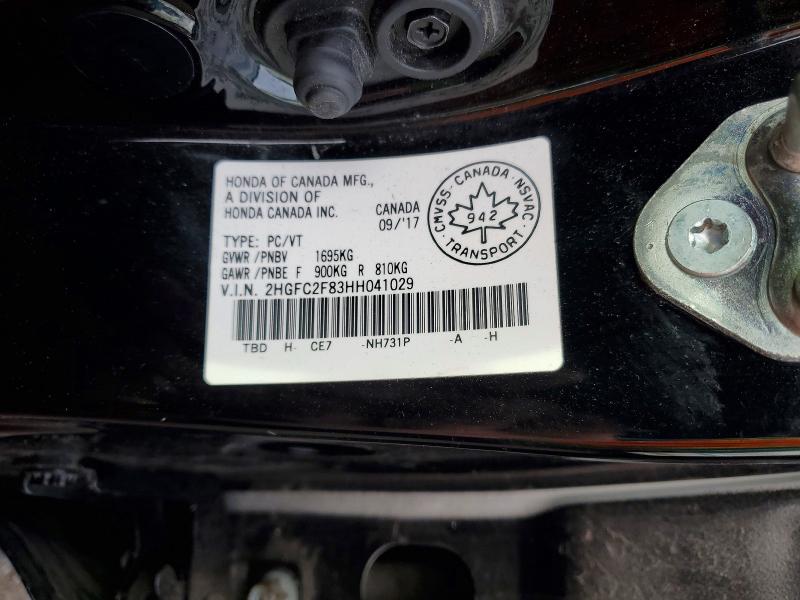 Aukcja sprzedaży 2017 Honda Civic, vin: 2HGFC2F83HH041029, numer aukcji: 47251306