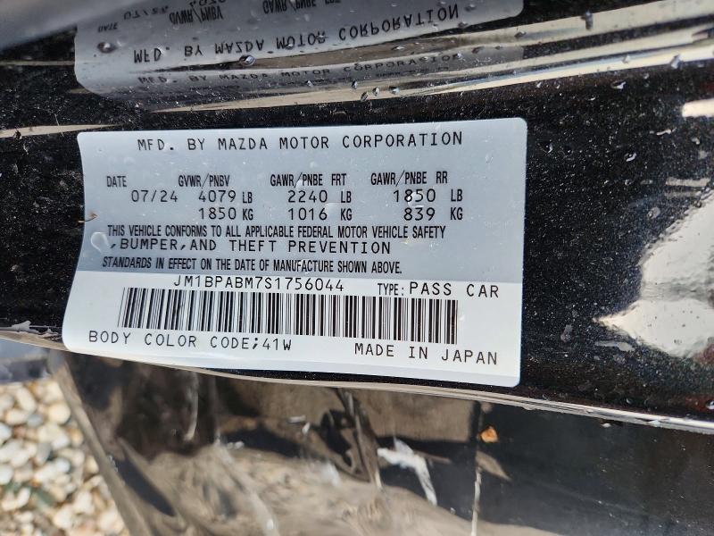 2025 Mazda 3 მანქანა იყიდება აუქციონზე, vin: JM1BPABM7S1756044, აუქციონის ნომერი: 49578076