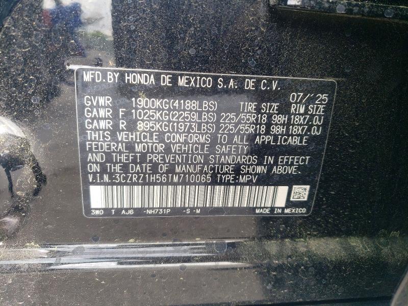 51256556 :رقم المزاد ، 3CZRZ1H56TM710065 vin ، 2026 Honda Hr-v مزاد بيع