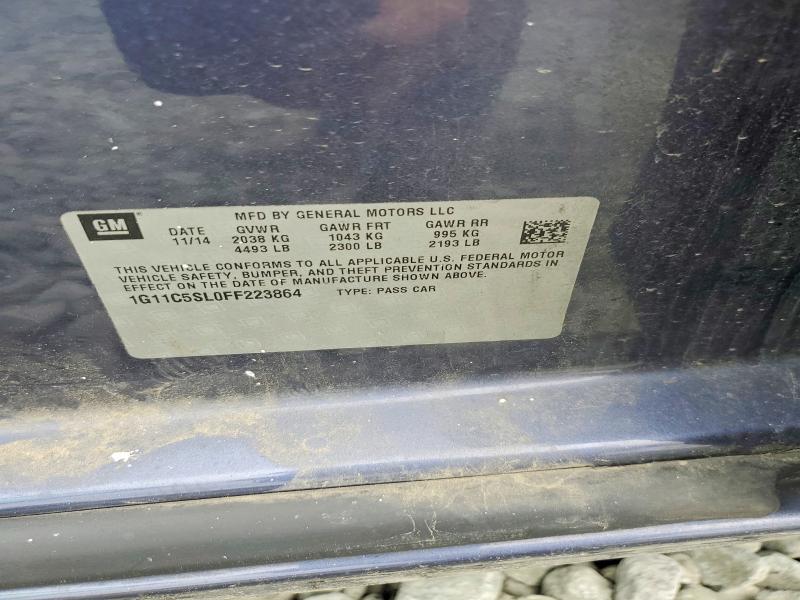 2015 Chevrolet Malibu მანქანა იყიდება აუქციონზე, vin: 1G11C5SL0FF223864, აუქციონის ნომერი: 51601986