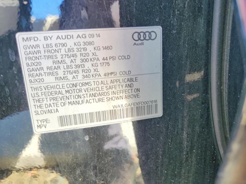 Aukcja sprzedaży 2015 Audi Q7, vin: WA1LGAFEXFD007616, numer aukcji: 49089176