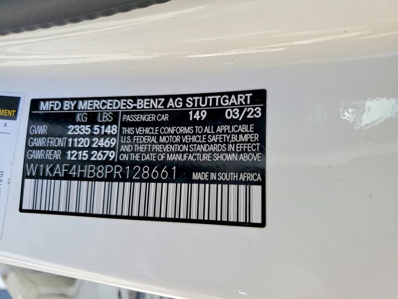50478466 :رقم المزاد ، W1KAF4HB8PR128661 vin ، 2023 Mercedes-benz C مزاد بيع
