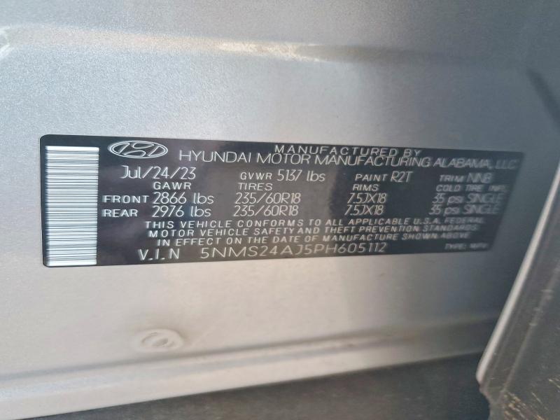 51844506 :رقم المزاد ، 5NMS24AJ5PH605112 vin ، 2023 Hyundai Santa Fe مزاد بيع