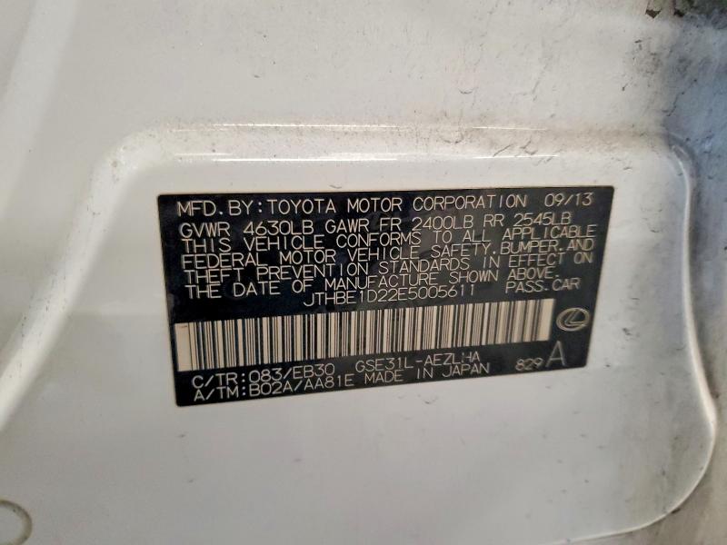 Aukcja sprzedaży 2014 Lexus Is, vin: JTHBE1D22E5005611, numer aukcji: 49591656