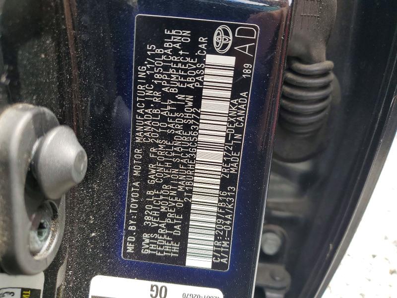51156456 :رقم المزاد ، 2T1BURHE3GC563772 vin ، 2016 Toyota Corolla مزاد بيع