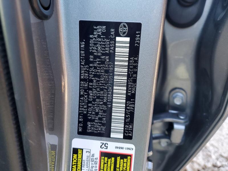 48978376 :رقم المزاد ، 4T1DBADK7SU541857 vin ، 2025 Toyota Camry مزاد بيع