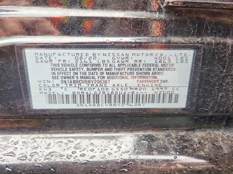 50153246 :رقم المزاد ، 3N1AB8CV8NY296387 vin ، 2022 Nissan Sentra مزاد بيع