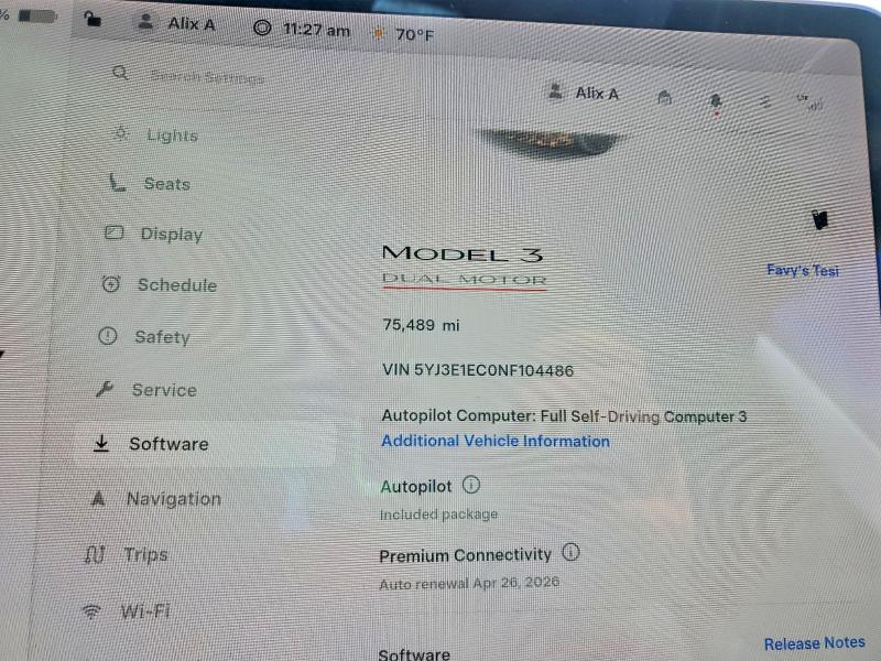 2022 Tesla Model 3 მანქანა იყიდება აუქციონზე, vin: 5YJ3E1EC0NF104486, აუქციონის ნომერი: 49173946
