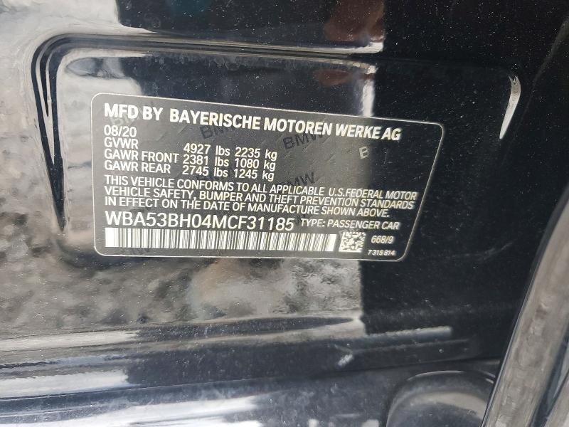 Продаж на аукціоні авто 2021 Bmw 530, vin: WBA53BH04MCF31185, номер лоту: 51877956