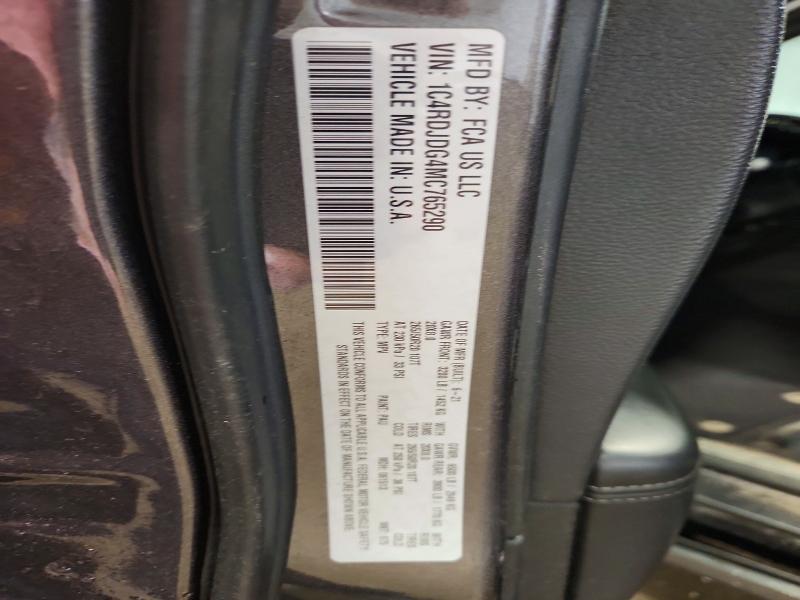 Продаж на аукціоні авто 2021 Dodge Durango, vin: 1C4RDJDG4MC765290, номер лоту: 49763286
