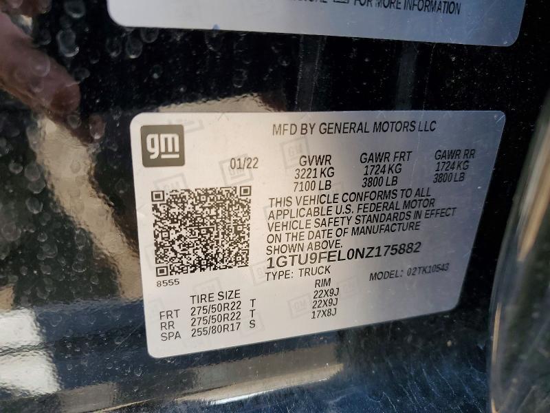 Продаж на аукціоні авто 2022 Gmc Sierra Limited, vin: 1GTU9FEL0NZ175882, номер лоту: 49757956