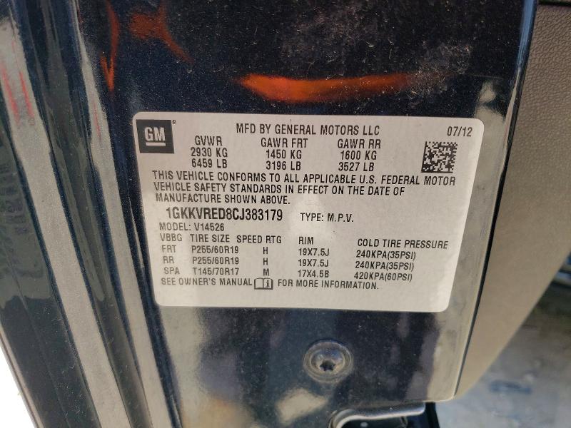 Продажа на аукционе авто 2012 Gmc Acadia, vin: 1GKKVRED8CJ383179, номер лота: 45931666