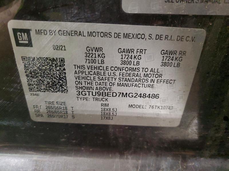 Продажа на аукционе авто 2021 Gmc Sierra, vin: 3GTU9BED7MG248486, номер лота: 51329376