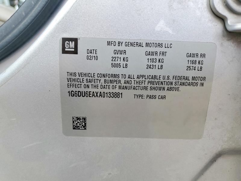 2010 Cadillac Sts მანქანა იყიდება აუქციონზე, vin: 1G6DU6EAXA0133881, აუქციონის ნომერი: 50108676
