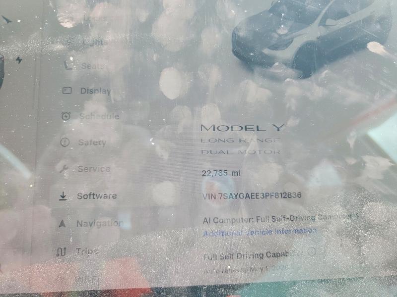 2023 Tesla Model Y მანქანა იყიდება აუქციონზე, vin: 7SAYGAEE3PF812836, აუქციონის ნომერი: 49875856