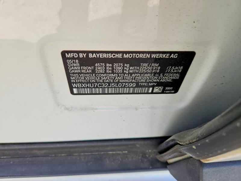 Aukcja sprzedaży 2018 Bmw X1, vin: WBXHU7C32J5L07599, numer aukcji: 50930226