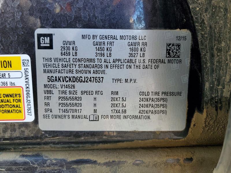Продажа на аукционе авто 2016 Buick Enclave, vin: 5GAKVCKD6GJ247637, номер лота: 49025286