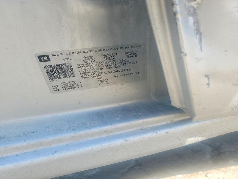 2018 Chevrolet Silverado მანქანა იყიდება აუქციონზე, vin: 3GCUKREC5JG473747, აუქციონის ნომერი: 48821186