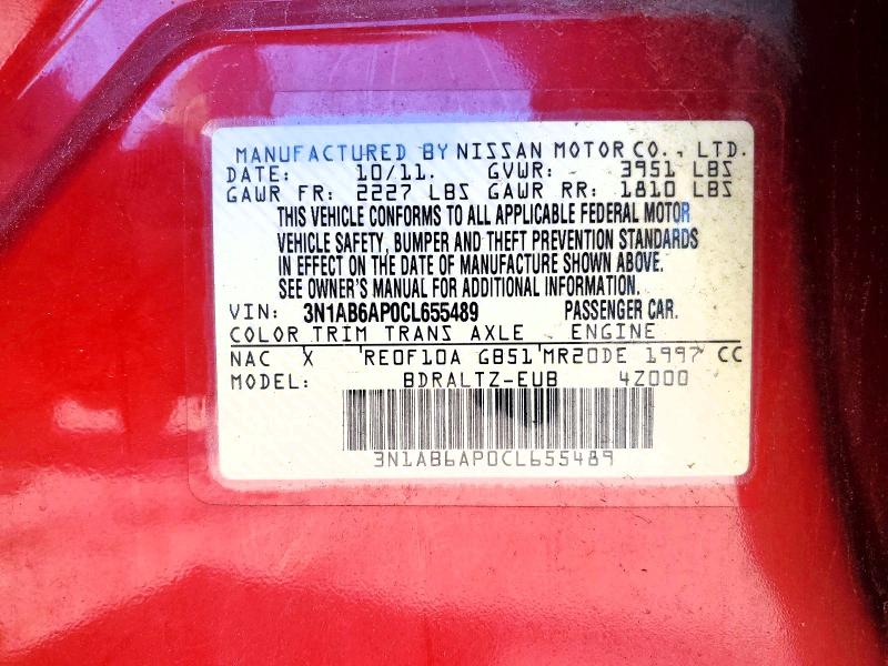 Продажа на аукционе авто 2012 Nissan Sentra, vin: 3N1AB6AP0CL655489, номер лота: 48678986