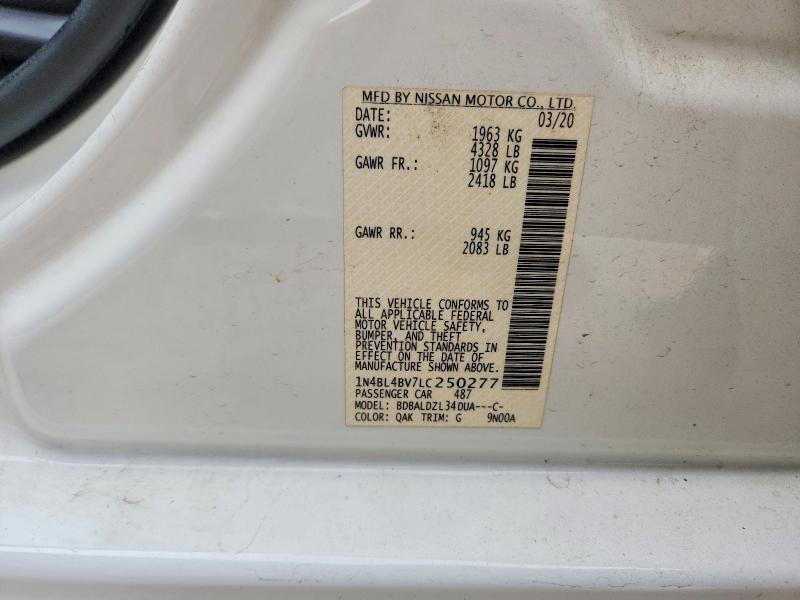 Продажа на аукционе авто 2020 Nissan Altima, vin: 1N4BL4BV7LC250277, номер лота: 50251506