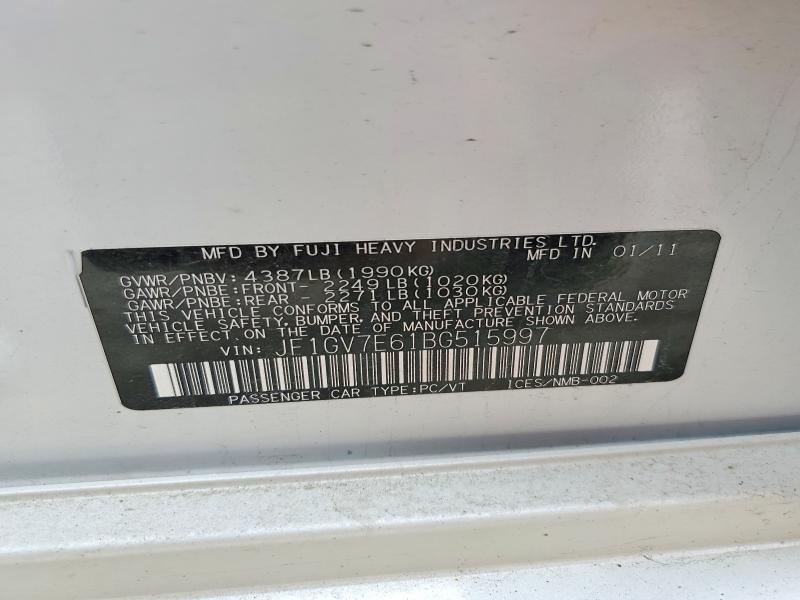 Продаж на аукціоні авто 2011 Subaru Impreza, vin: JF1GV7E61BG515997, номер лоту: 48798366