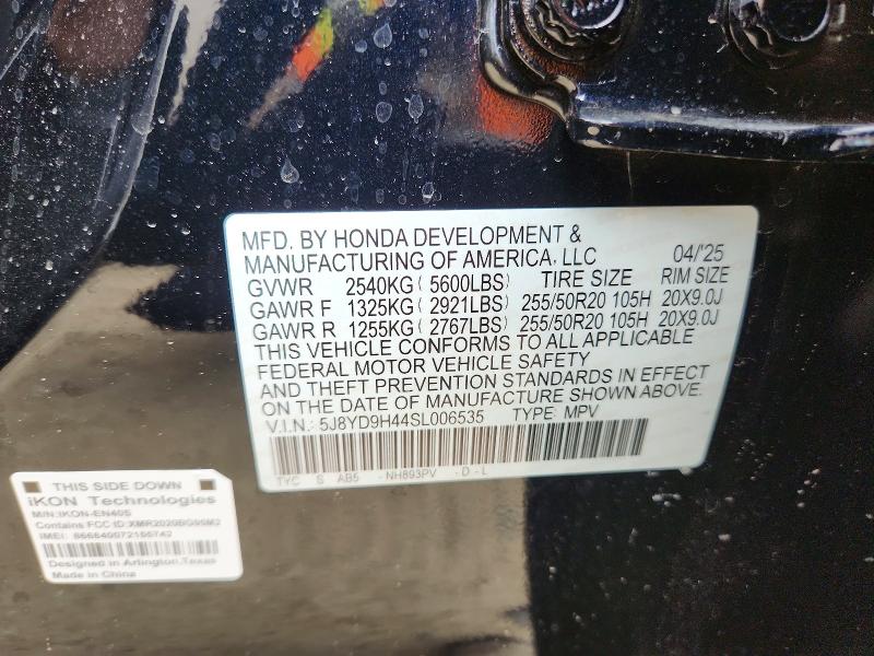 Aukcja sprzedaży 2025 Acura Mdx, vin: 5J8YD9H44SL006535, numer aukcji: 47757686
