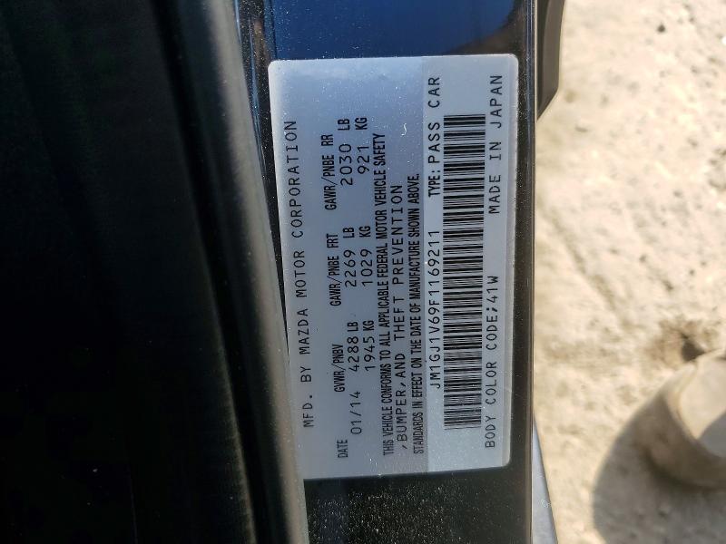 Aukcja sprzedaży 2015 Mazda 6, vin: JM1GJ1V69F1169211, numer aukcji: 50716616