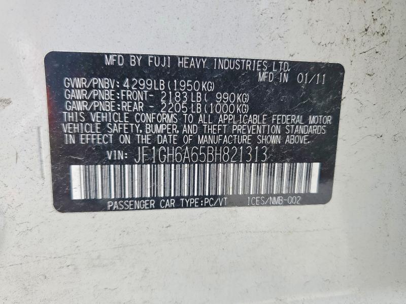 Продаж на аукціоні авто 2011 Subaru Impreza, vin: JF1GH6A65BH821313, номер лоту: 49557226