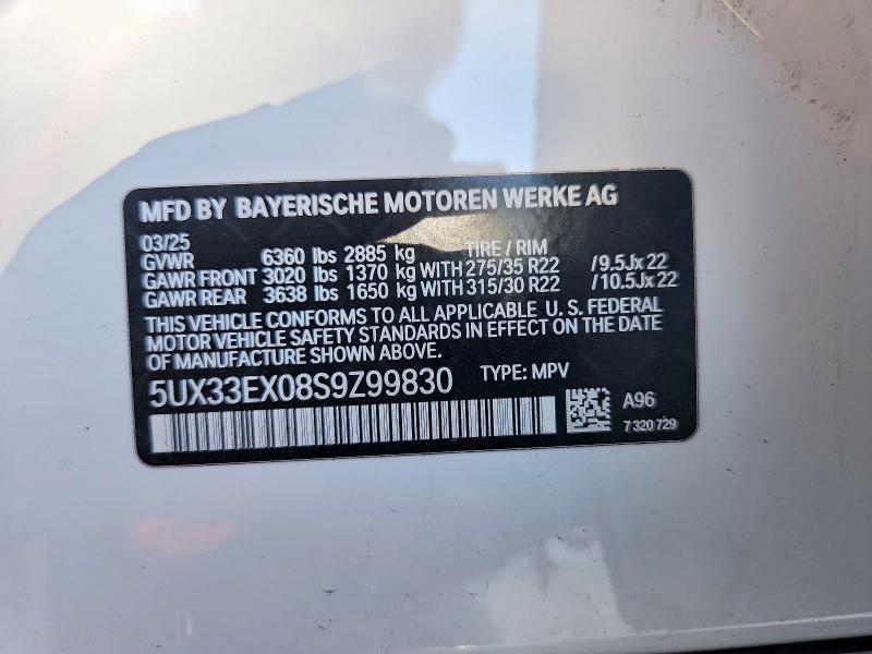 Aukcja sprzedaży 2025 Bmw X6, vin: 5UX33EX08S9Z99830, numer aukcji: 48530786