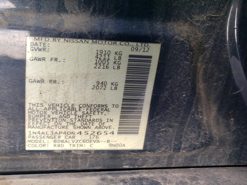 Aukcja sprzedaży 2013 Nissan Altima, vin: 1N4AL3AP4DN452654, numer aukcji: 47576206