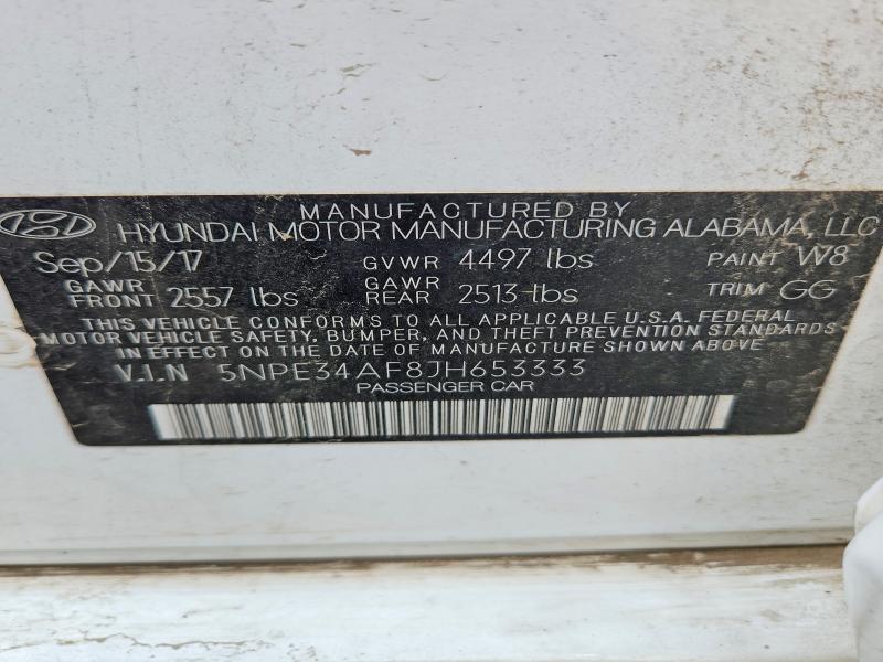 2018 Hyundai Sonata მანქანა იყიდება აუქციონზე, vin: 5NPE34AF8JH653333, აუქციონის ნომერი: 51594256