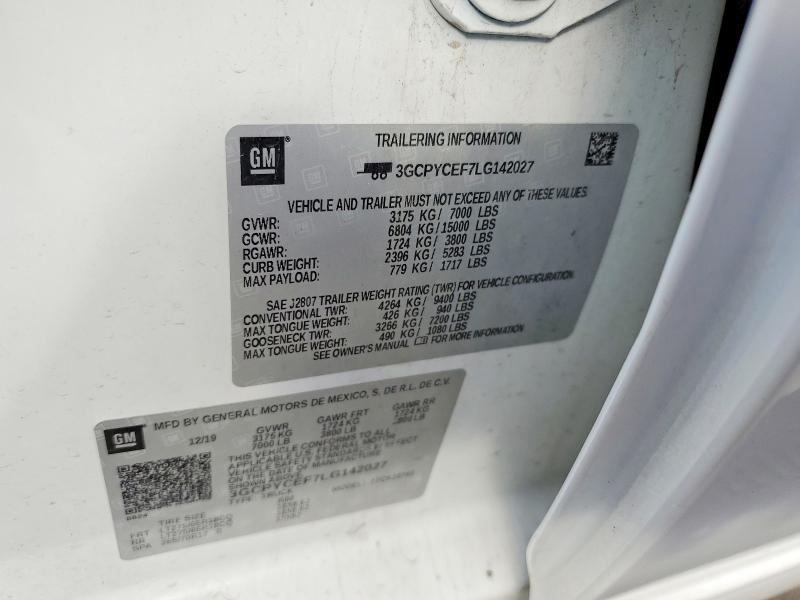 Aukcja sprzedaży 2020 Chevrolet Silverado, vin: 3GCPYCEF7LG142027, numer aukcji: 51171236