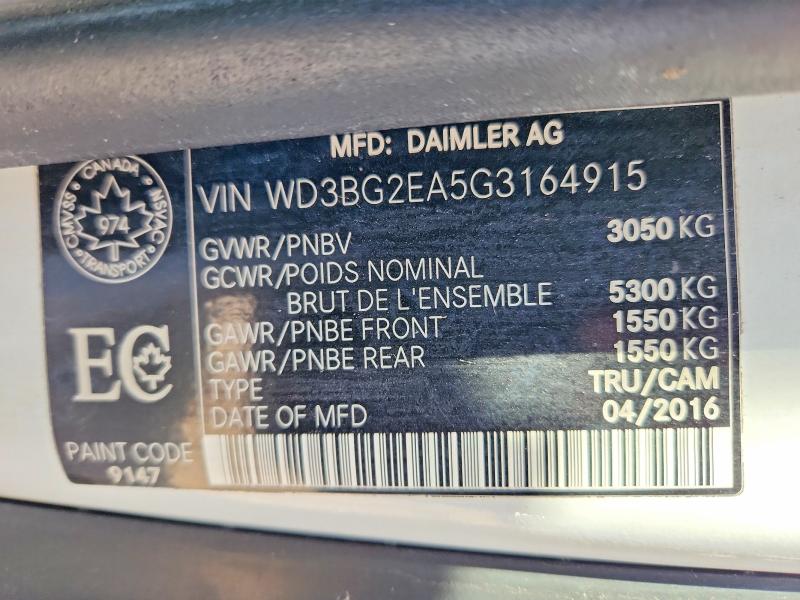 Продажа на аукционе авто 2016 Mercedes-benz Metris, vin: WD3BG2EA5G3164915, номер лота: 48498726