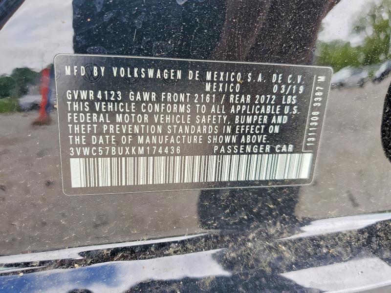 Aukcja sprzedaży 2019 Volkswagen Jetta, vin: 3VWC57BUXKM174436, numer aukcji: 51615026