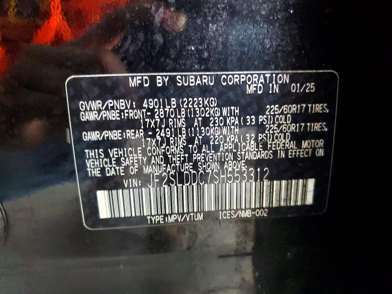 Продаж на аукціоні авто 2025 Subaru Forester, vin: JF2SLDDC7SH553312, номер лоту: 47937176